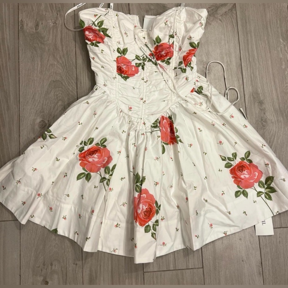 For Love & Lemons Rosebud corset mini dress in white Size XS NWT - Picture 5 of 6